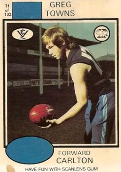 1975 Scanlens VFL #21 Greg Towns Front